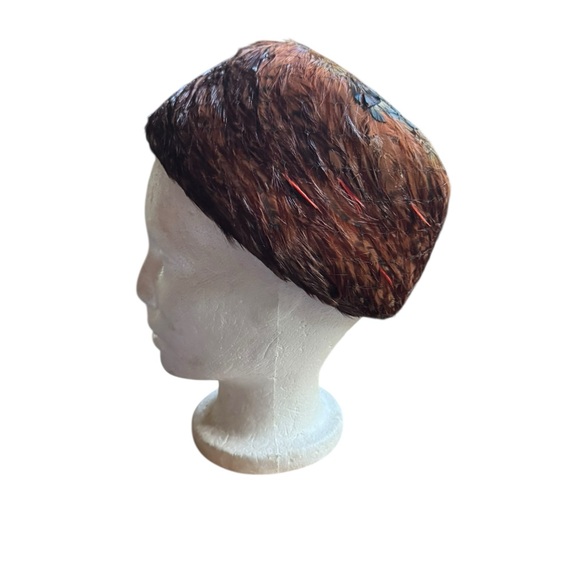 1950s Rosenbergs Feather Pillbox Hat w/Original‎ Hat Box - Picture 3 of 7